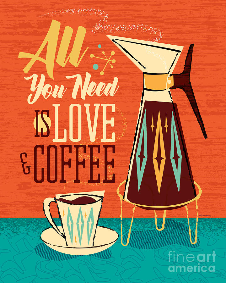 All You Need Is Love and Coffee  Digital Art by Diane Dempsey