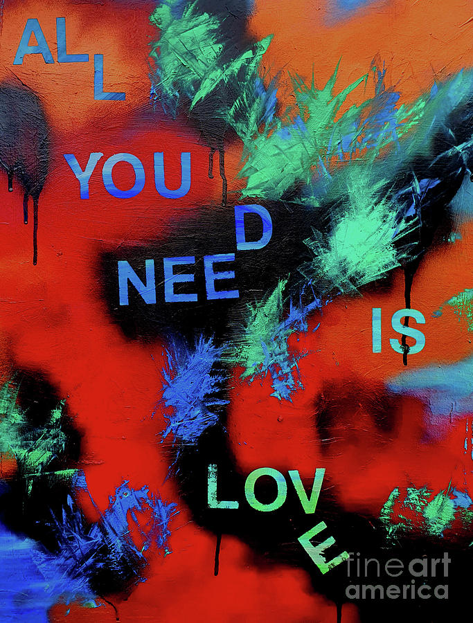 All You Need Is Love Mixed Media by Tracey Lee Cassin