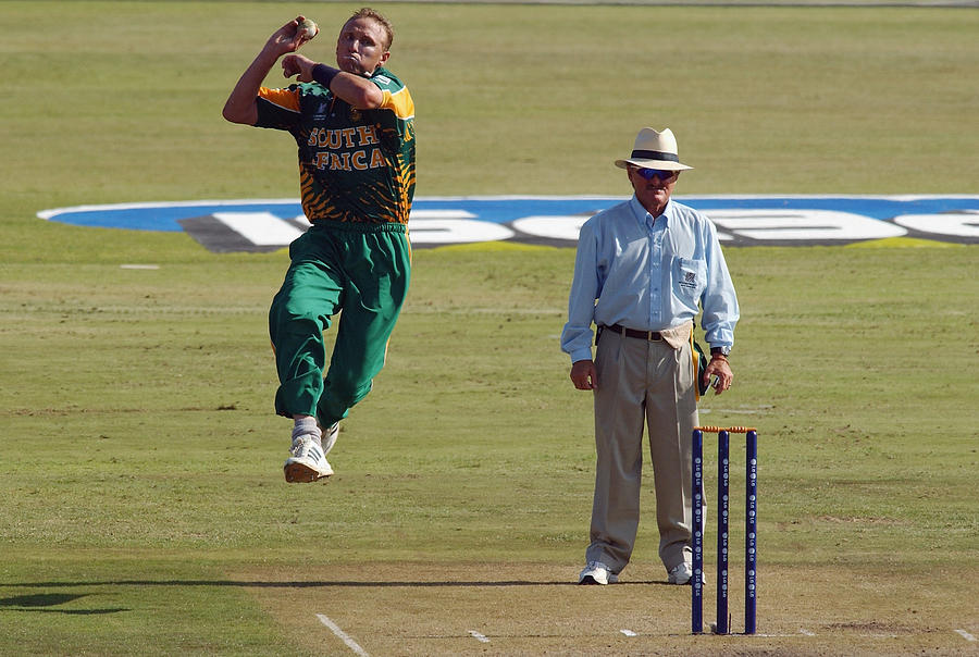 Allan Donald of South Africa bowls Photograph by Stu Forster