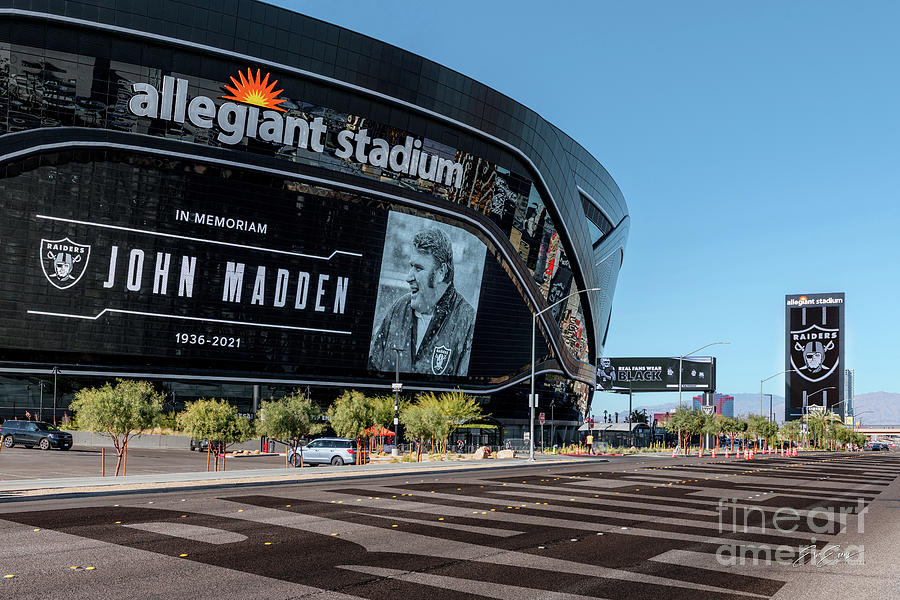 Allegiant Stadium and Raiders John Madden Tribute Gameday Afternoon Photograph by Aloha Art