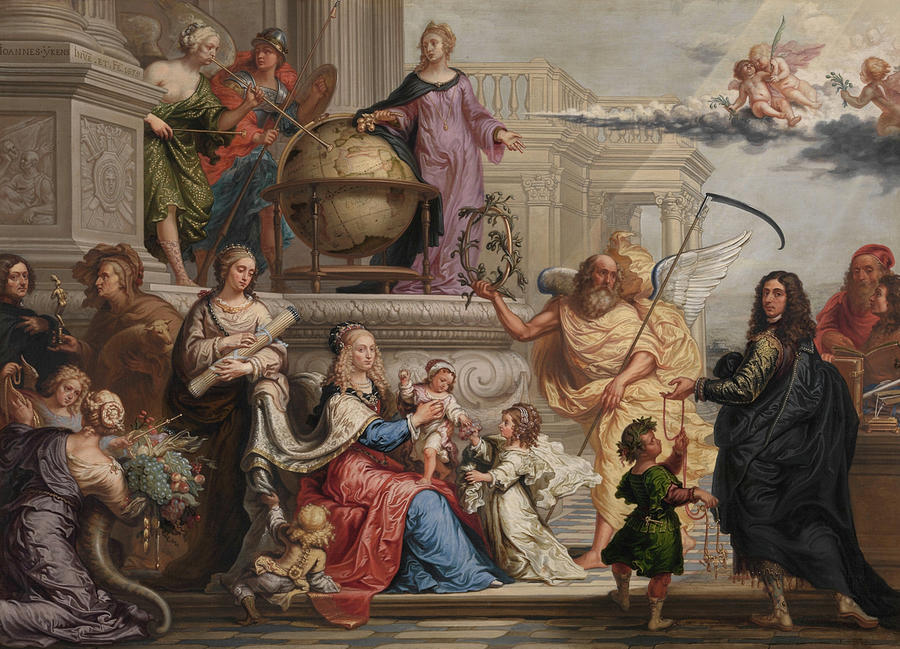 Allegorical Adoration of the Birth of a Prince Painting by Johannes Ykens