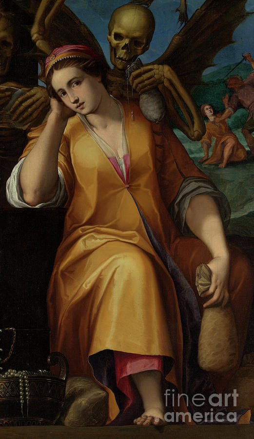 Allegory of Avarice, circa 1590 Painting by Jacopo Ligozzi