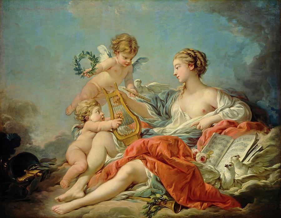 Allegory of Music. Dated 1764. Painting by Francois Boucher