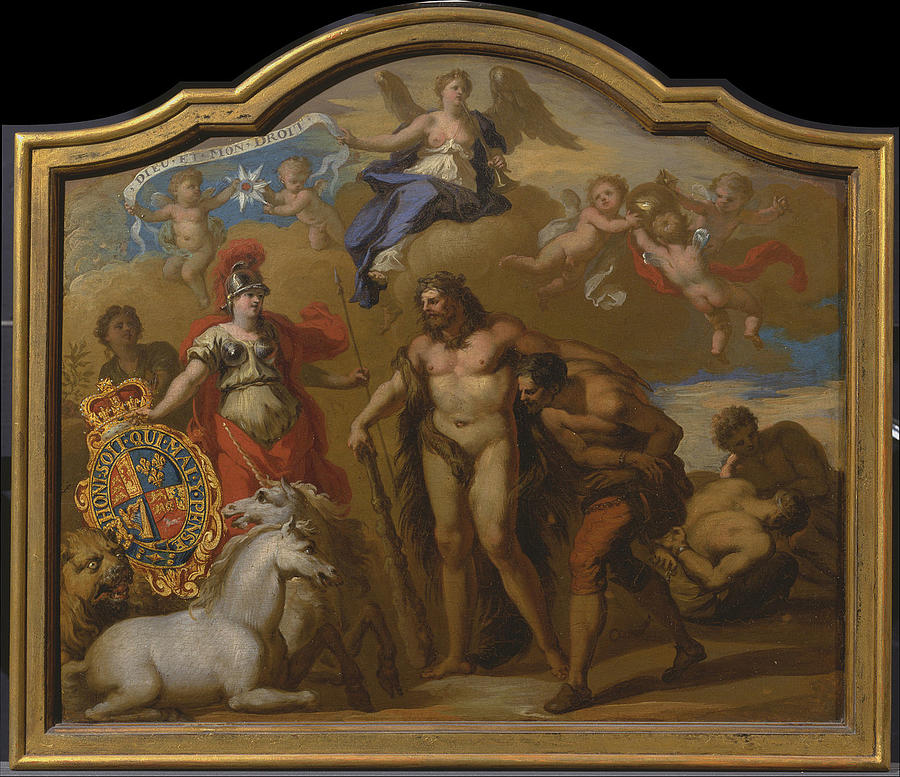 Allegory of the Power of Great Britain by Land, design for a decorative panel for George Is cerem Photograph by Paul Fearn