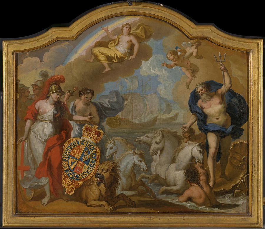 Allegory of the Power of Great Britain by Sea, design for a decorative panel for George Is ceremoni Photograph by Paul Fearn