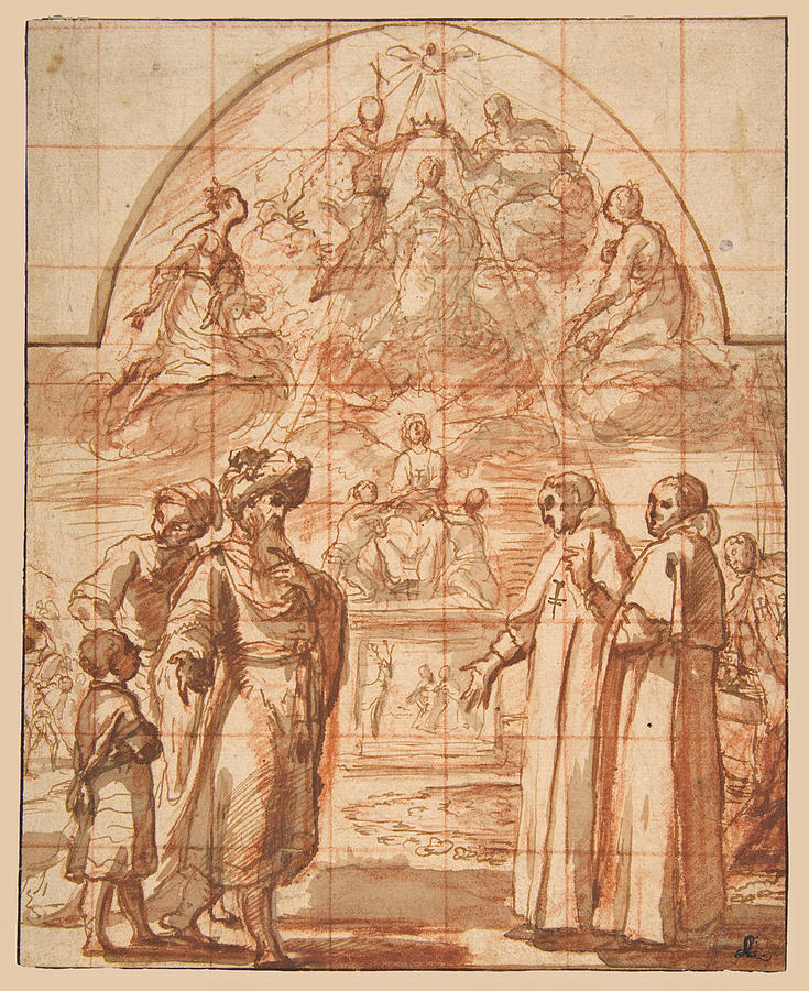 Allegory of the Trinitarian Order Drawing by Alessandro Tiarini