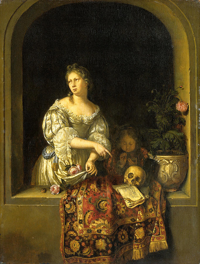 Allegory of Transience Painting by Attributed to Willem van Mieris