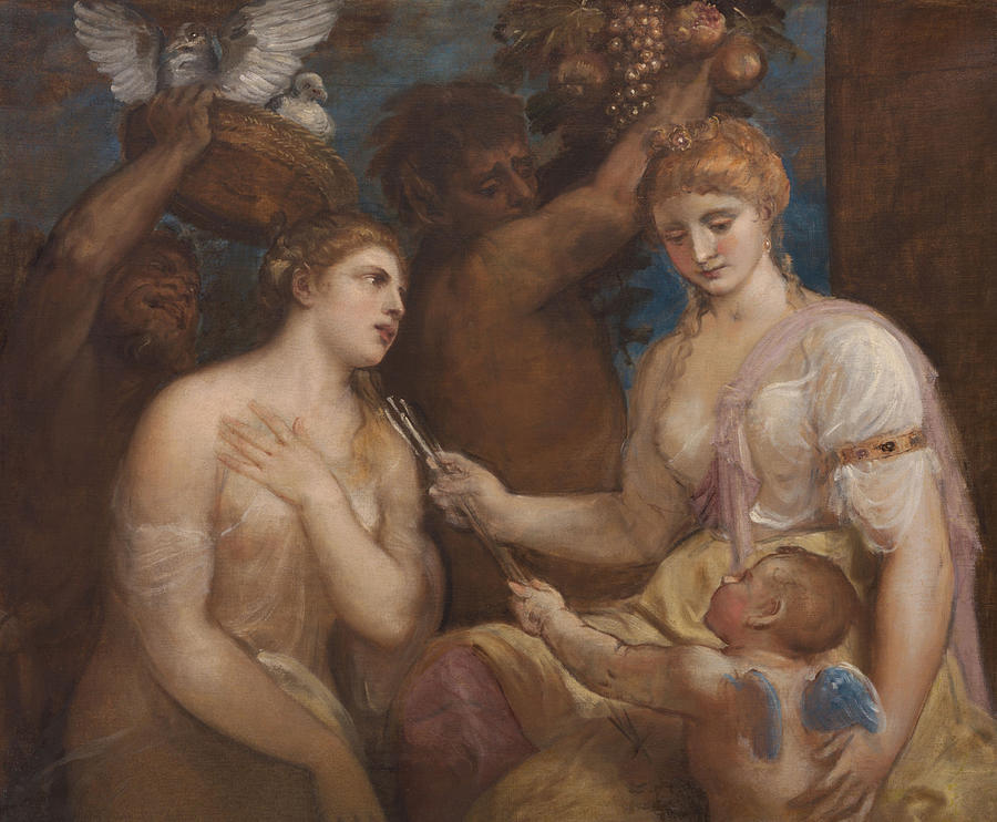 Allegory of Venus and Cupid Painting by Imitator of Titian
