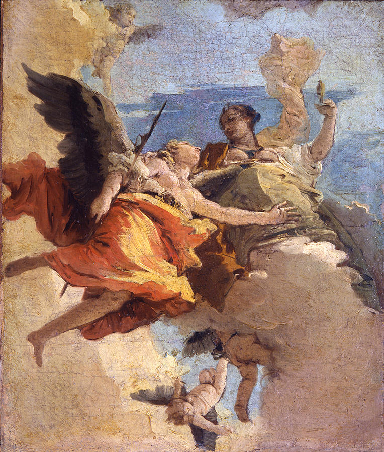 Giovanni Battista Tiepolo Painting - Allegory of Virtue and Nobility  by Giovanni Battista Tiepolo