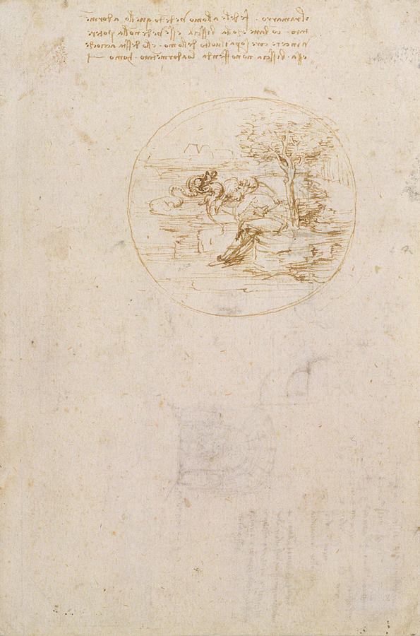 Leonardo Da Vinci Painting - Allegory on the Fidelity of the Lizard  recto   Design for a Stage Setting  verso   by Leonardo da Vinci