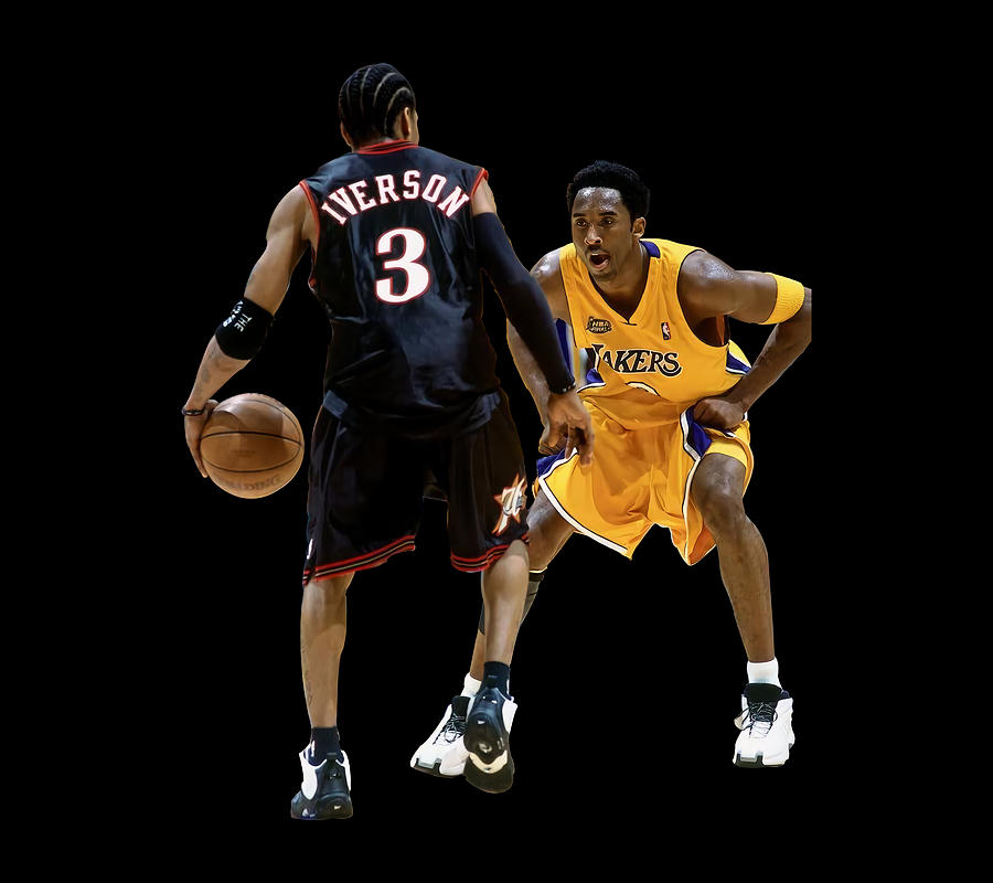 #Allen #Iverson Vs #Kobe Baseball #Bryant Digital Art By Andrew Ramlal ...