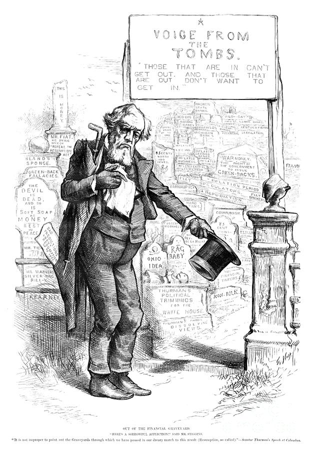 Allen Thurman Cartoon, 1879 Drawing by Thomas Nast
