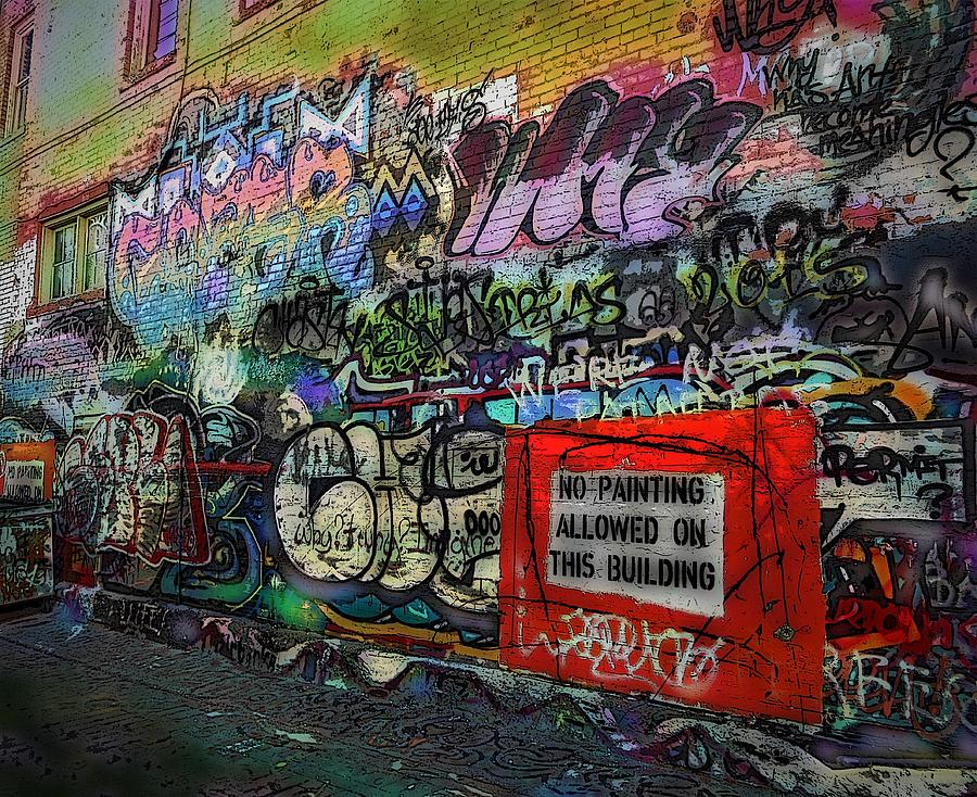 Abstract Photograph - Alley Graffiti by Julie Grace