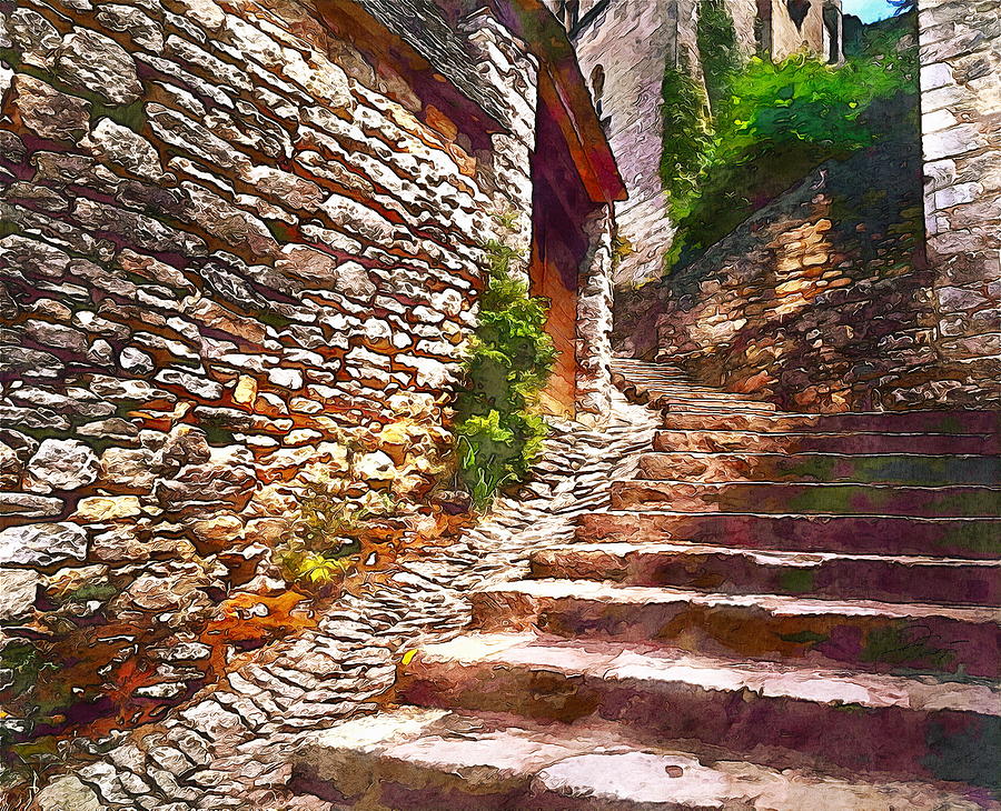 Alley in a French village Digital Art by Jerzy Czyz