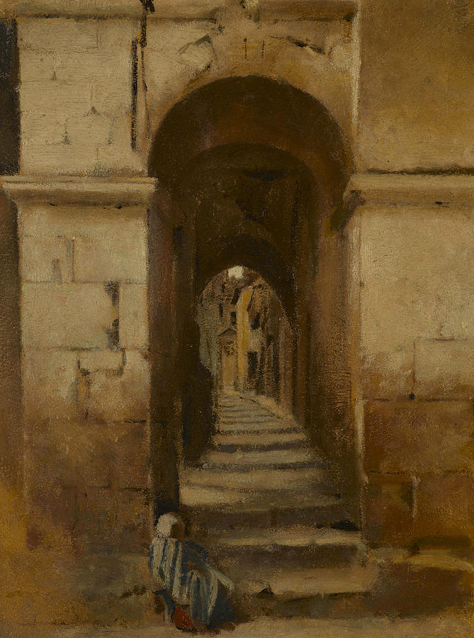 Alley in Rome Painting by Jean-Jacques Henner