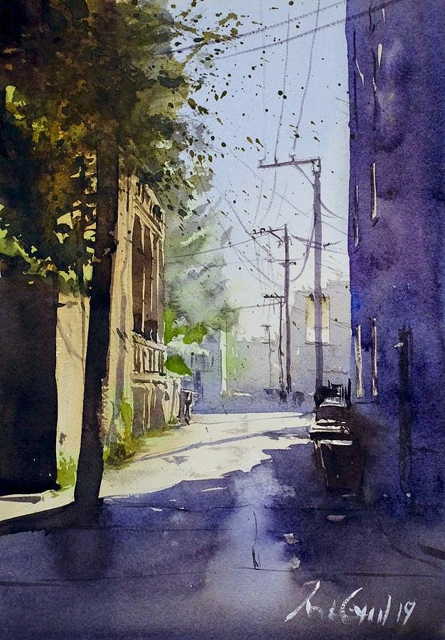 Tree Painting - Alley Shadows by Max Good