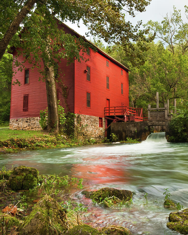 Alley Spring Mill And Idyllic Waterfall Photograph by Gregory Ballos