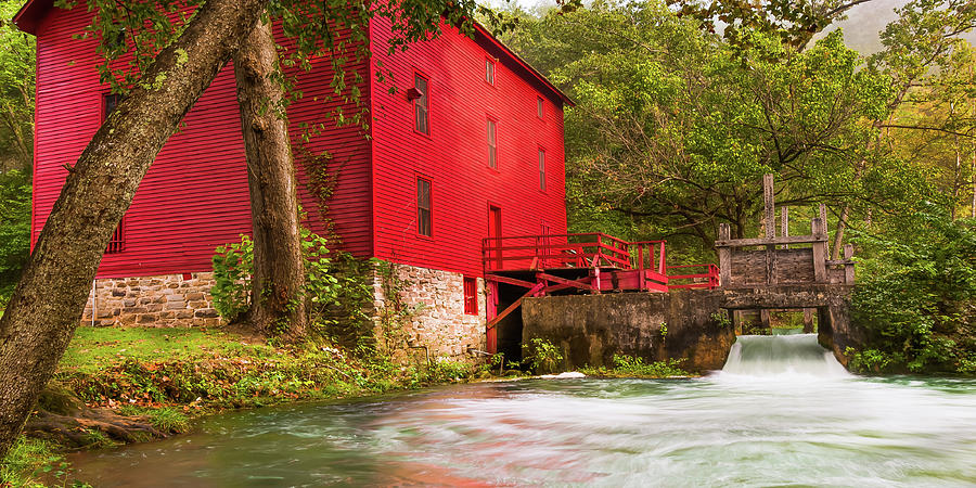 Alley Spring Mill Panorama - Missouri Ozarks Photograph by Gregory Ballos