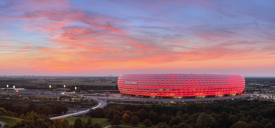 Allianz Arena at Sunset Photograph by Photo75 Allianz Arena at Sunset Photograph by Photo75