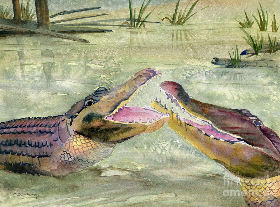 Alligator Study  Painting by Melly Terpening