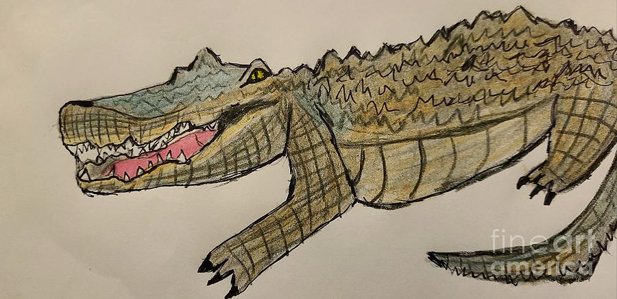 Alligator Totem Drawing