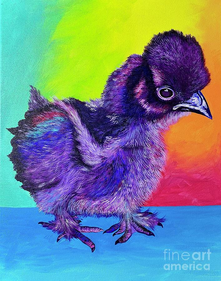 Chicken Painting - Allisons Chick by Liz Martinez