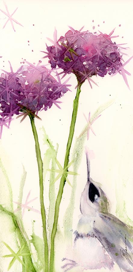 Allium Obsession 3 Painting by Dawn Derman