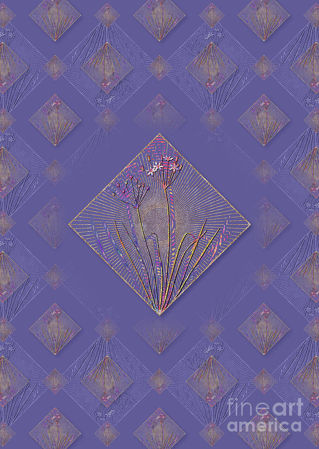 Allium Straitum Geometric Mosaic Pattern in Veri Peri n.0011 Mixed Media by Holy Rock Design