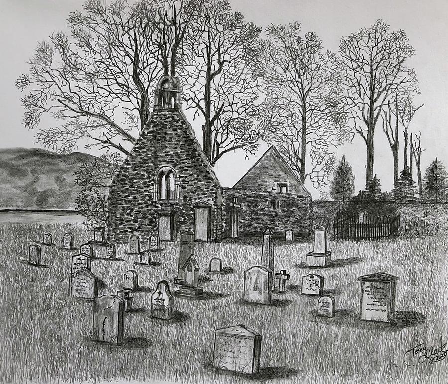Alloway Kirk Church  Drawing by Tony Clark