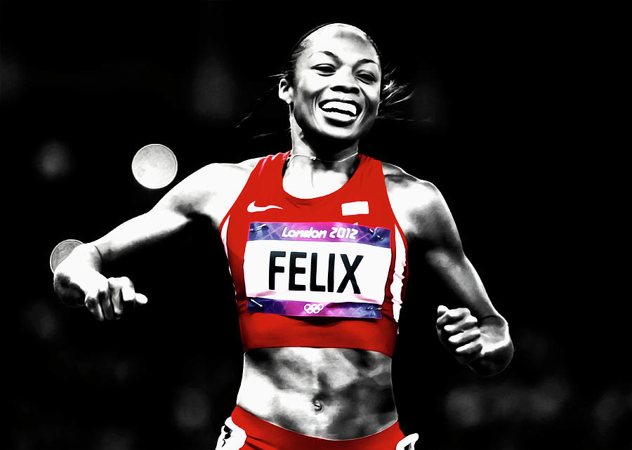 Allyson Felix Another USA Win Mixed Media by Brian Reaves