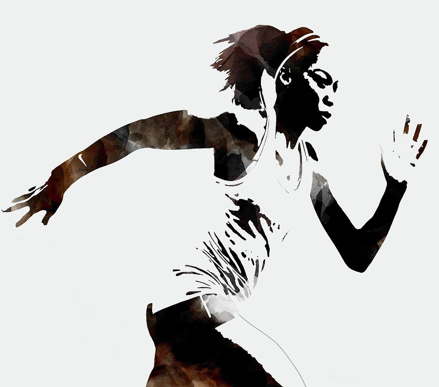 Allyson  Felix on the Move Mixed Media by Brian Reaves