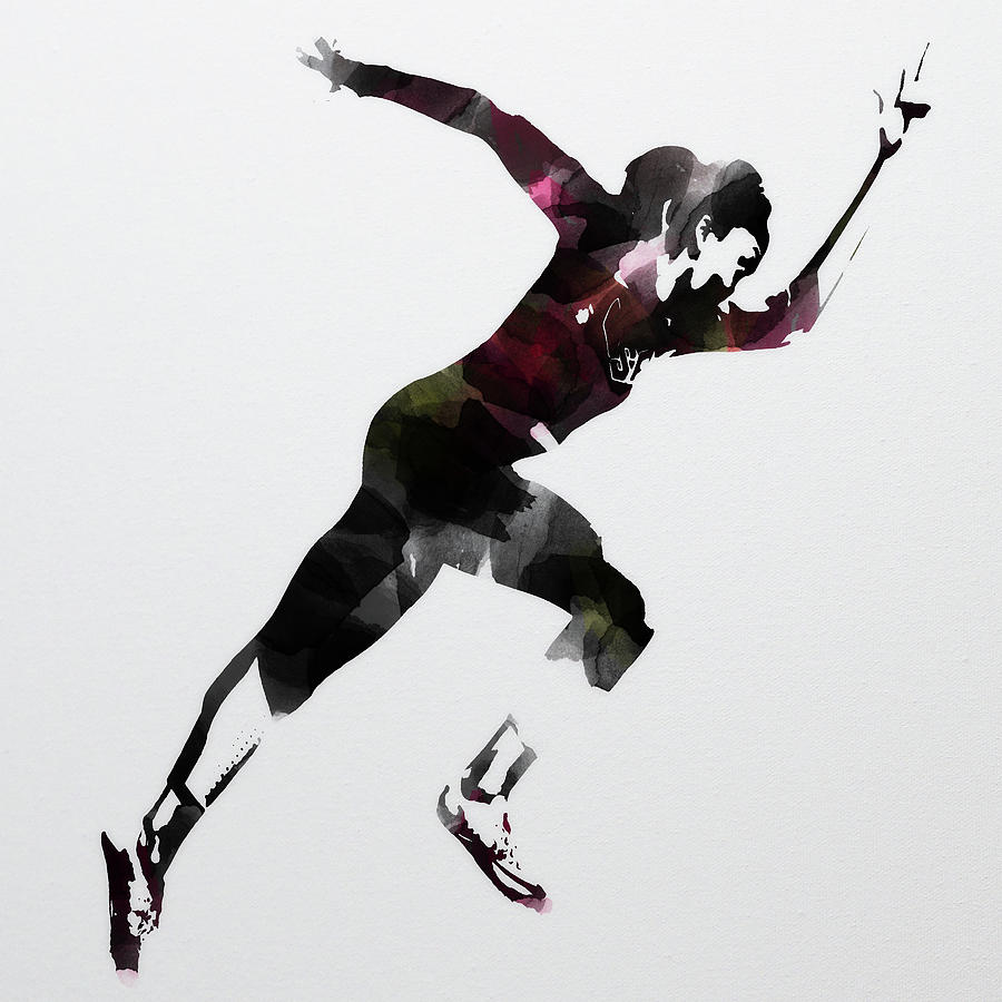 Allyson Felix Takeoff Mixed Media by Brian Reaves