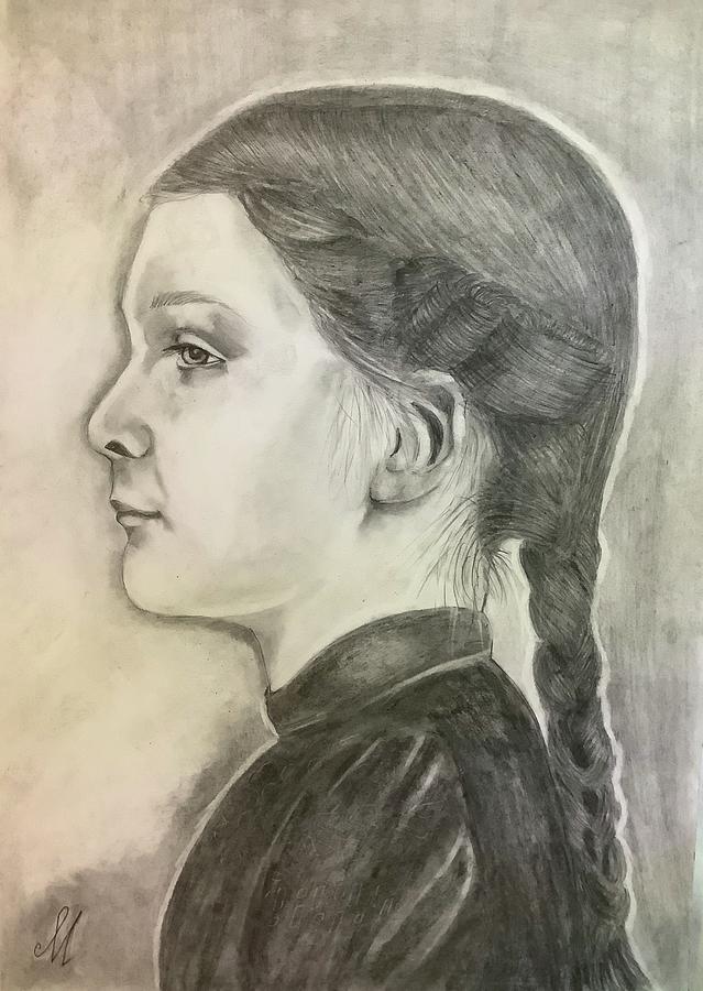 Portrait Drawing - Alma Deutscher a Trailblazer by Margot Stinton