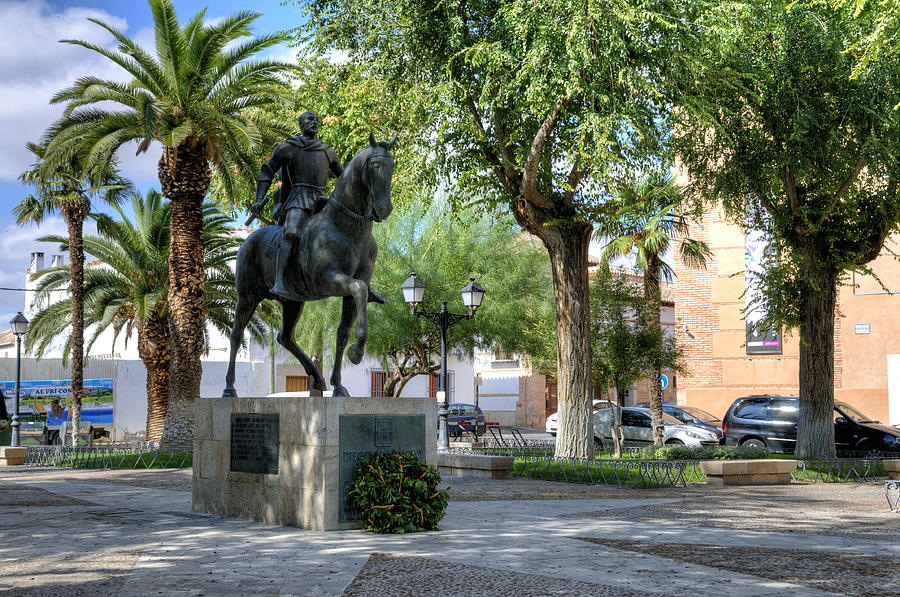 Almagro (Castilla-La Mancha, Spain) - Equestrian Monument of Diego de Almagro Photograph by Ventura Carmona