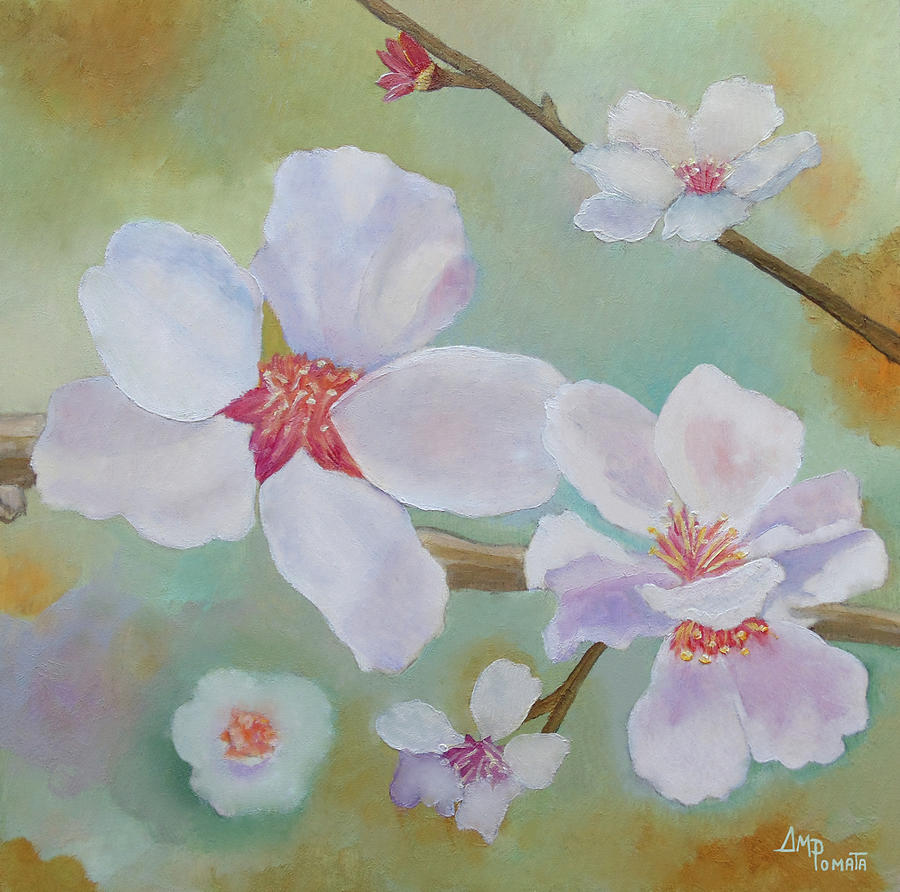 Almond Blossoms II Painting by Angeles M Pomata