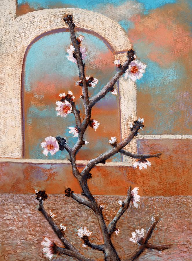 Almond Blossoms Pastel by M Diane Bonaparte