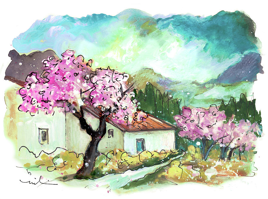 Almond Trees In Benimantell 02 Painting by Miki De Goodaboom