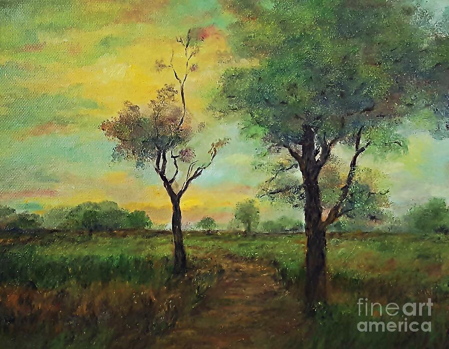 Almost Evening Landscape Painting by Amalia Suruceanu