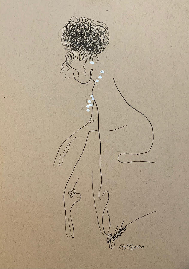 Pearls Drawing by C F Legette