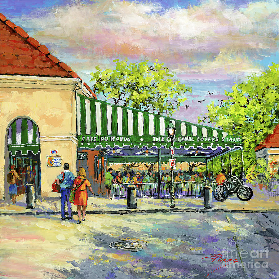 Almost Sunset, Cafe du Monde Painting by Dianne Parks