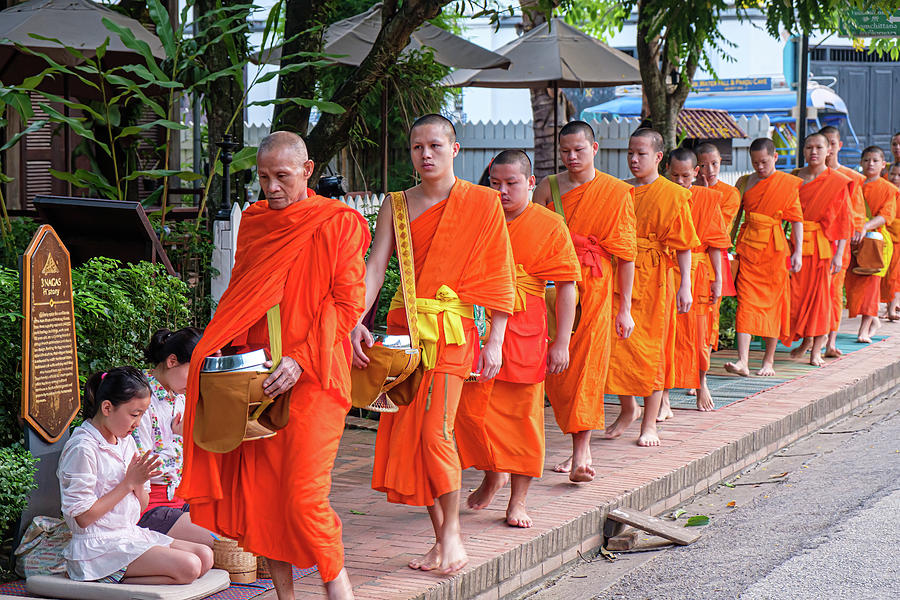 Luang Prabang Photograph - Alms Walk by Marla Brown