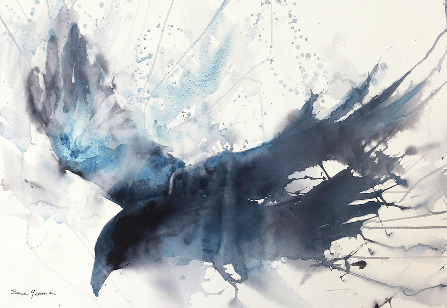 Raven Painting - Aloft by Sarah Yeoman