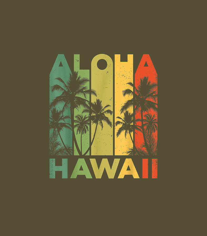 Aloha Hawaii Hawaiian Island Vintage 1980s Throwback Digital Art by ...