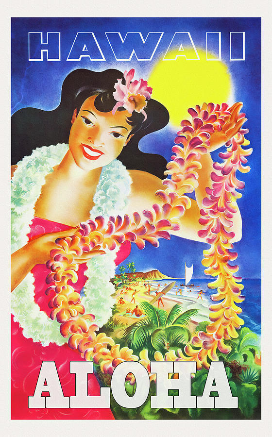 Aloha Hawaii Vintage Travel Poster Photograph by Carol Japp - Pixels