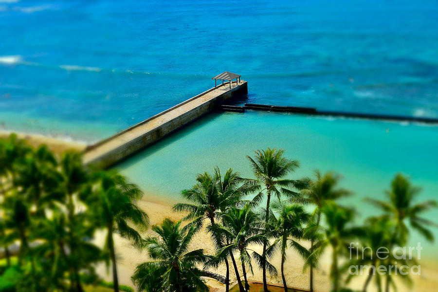 Aloha Morning- Waikiki Beach Pier Photograph by Debra Banks