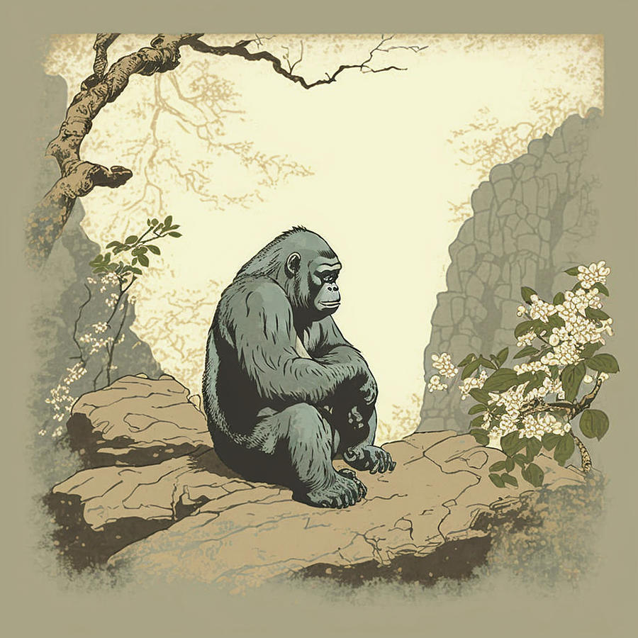 Alone Gorilla Meditating Digital Art by Kailooma X TheDol - Fine Art ...