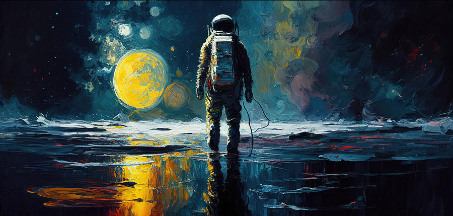 Interstellar Painting - Alone on a new World by My Head Cinema