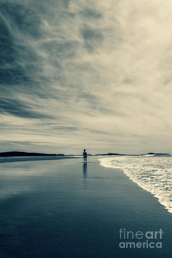 Alone on the Beach Photograph by Edward Fielding
