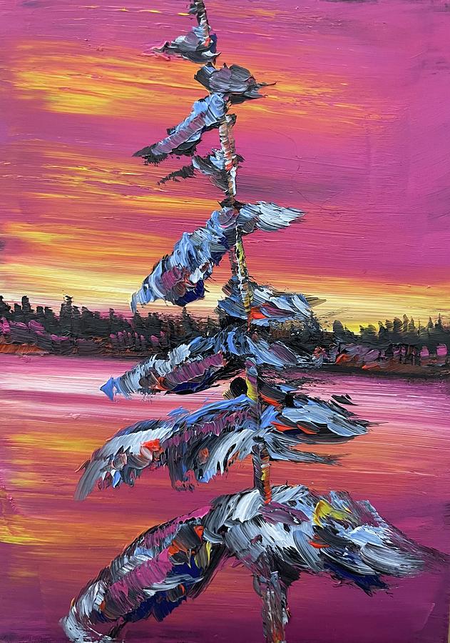 Alone up North Under a Mauve Sky Painting by Desmond Raymond