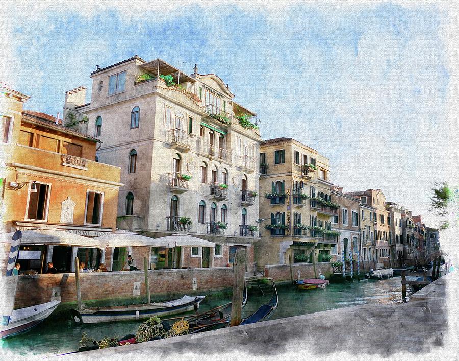 Along A Canal In Venice Photograph